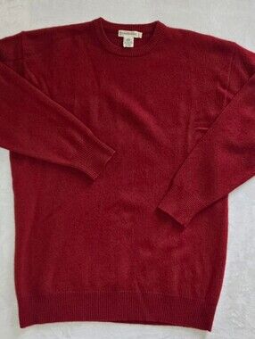 Vntg Banana Republic 90's 100% Lambswool Brick Red Crewneck Sweater L